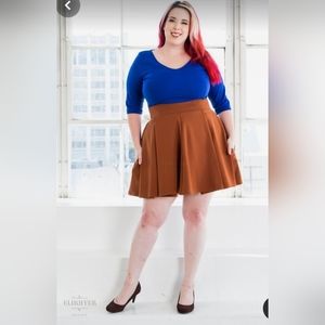 Elhoffer Design Essential Pleated Skater Skirt 2X